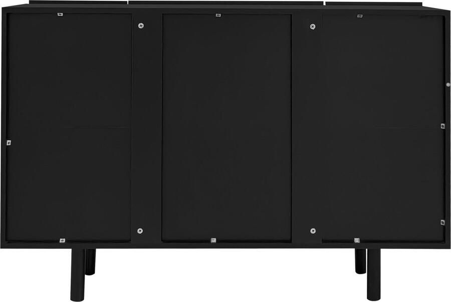 Merax Dressoir met Gevormde Deuren en Soft-Close Scharnieren Zwart 120x37.5x80.8 cm - Foto 2
