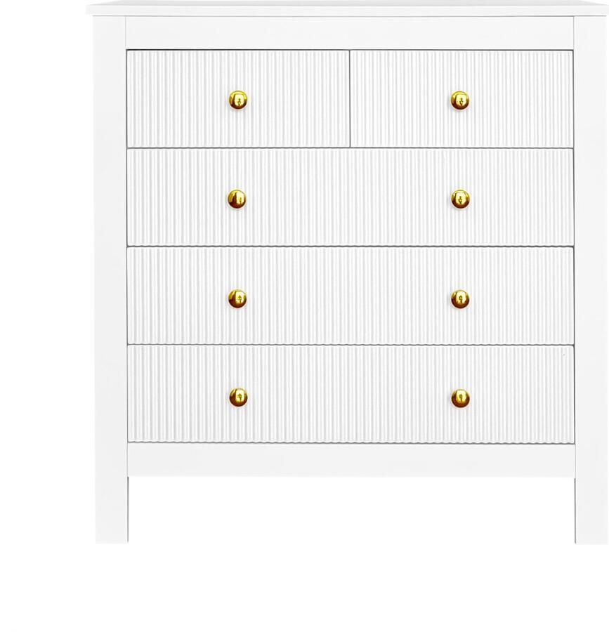 Merax Dressoir met Speciale Deuren en Gouden Grepen – Stijlvolle Sideboard Schoenenkast of Kaptafel 79 x 38.5 x 80.5 cm