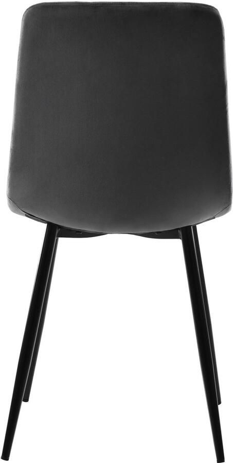 Merax Eetgroep (Set 150×80×76 cm Eettafel met 4 Stoelen) – Opklapbare Keukentafel Set met Fluwelen Eetkamerstoelen Design Stoelen met Rugleuning en MDF Tafelblad in Wit met Zwarte Tafelpoten - Foto 2