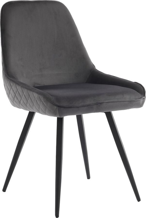 Merax Eetkamerstoelen met Rugleuning (Set van 4) Ergonomische Keukenstoelen in Donkergrijs Voor Woonkamer en Eetkamer - Foto 2