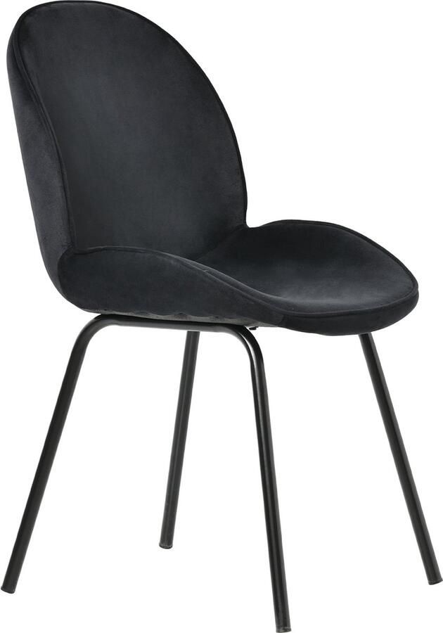 Merax Eetkamerstoelen Set van 4 – Velvet Zitting met Ronde Rugleuning & Metalen Onderstel – Voor Woonkamer & Keuken – Belastbaar tot 150 kg