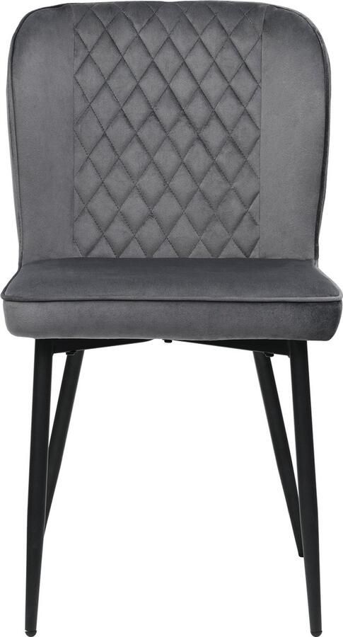 Merax Eetkamerstoelen (Set van 6) Donkergrijs Gestoffeerde Design Stoel met Rugleuning Fluwelen Zitting en Metalen Frame - Foto 2