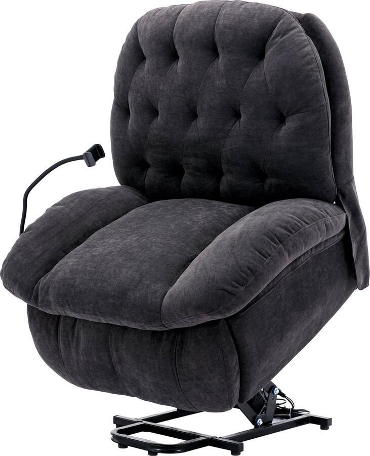 Merax Stoff Elektrisch Relaxsessel mit Handyhalter Fernsehsessel mit Liegefunktion Massagefunktion Wärmefunktion Massagesessel mit Fernbedienung Ruhesessel Stoff Liegesessel neues Modell - Foto 3