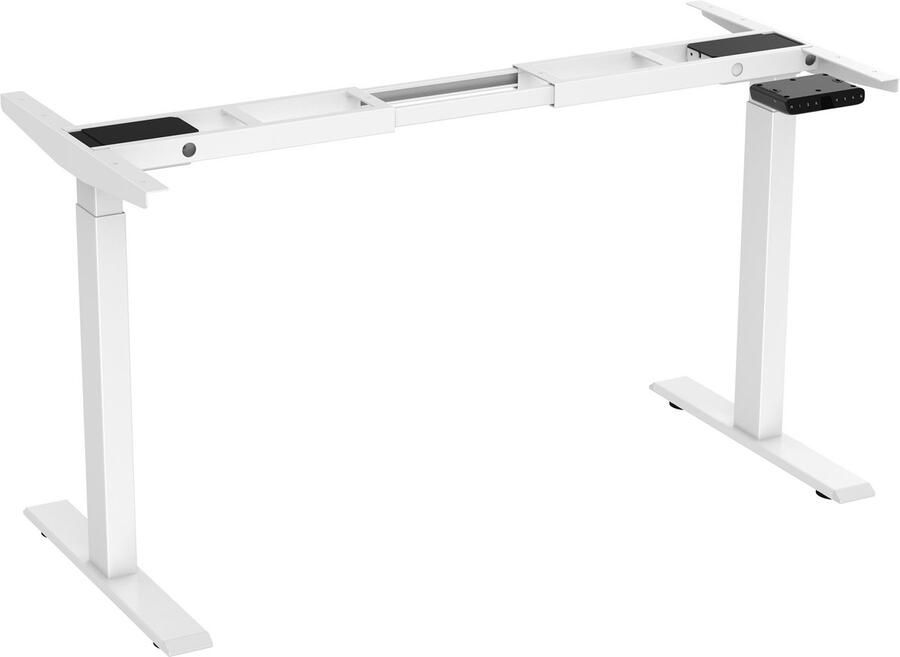 Merax Elektrisch Verstelbaar Zit-Sta Bureau Onderstel – 180x58 cm – Dubbele Motoren – Zonder Tafelblad – 4 Geheugenstanden – USB-C & USB-A Poorten – Hoogte 71-119 cm – Wit