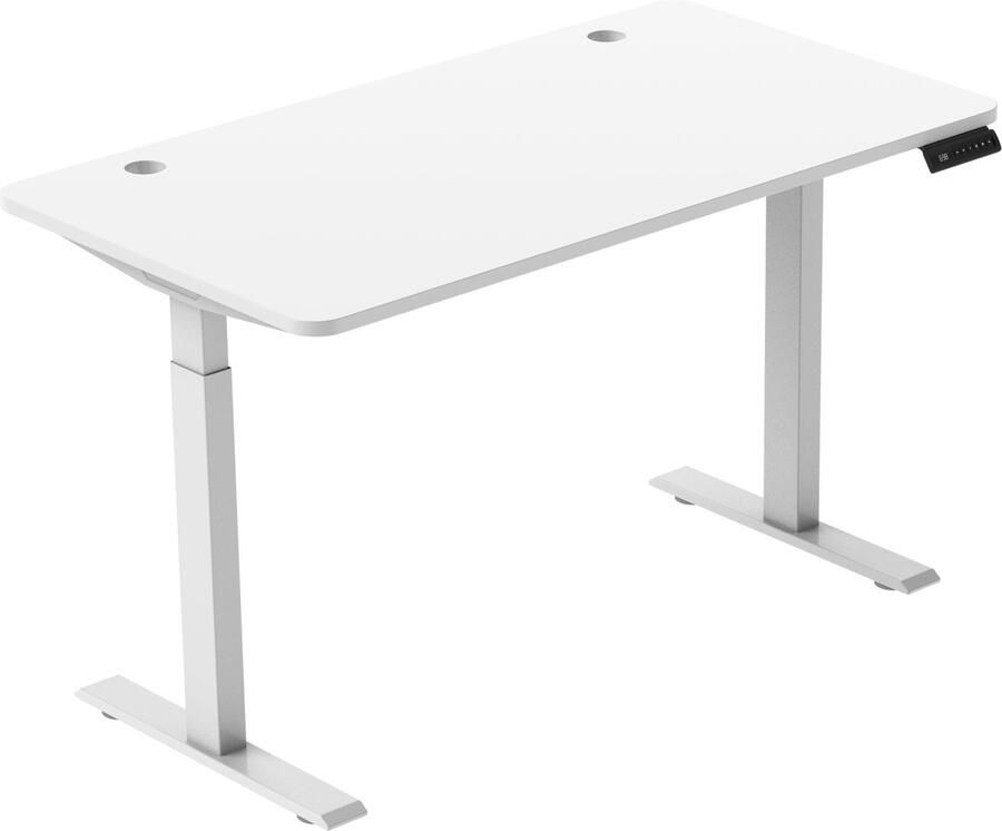 Merax Elektrisch Zit-Sta Bureau Onderstel – Verstelbaar T-frame met Dubbele Motoren – 71-119 cm – 4 Geheugenstanden – 160 kg Draagvermogen – Zonder Tafelblad – Wit