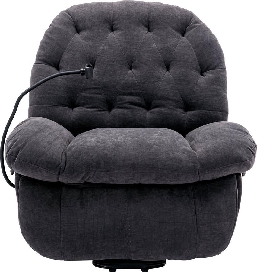 Merax Stoff Elektrisch Relaxsessel mit Handyhalter Fernsehsessel mit Liegefunktion Massagefunktion Wärmefunktion Massagesessel mit Fernbedienung Ruhesessel Stoff Liegesessel neues Modell - Foto 4