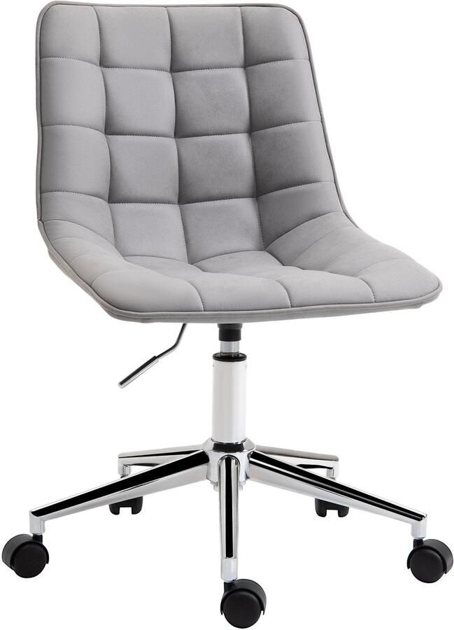 Merax Ergonomische Bureaustoel Zonder Armleuningen – Lichtgrijs – Verstelbaar en 360° Draaibaar