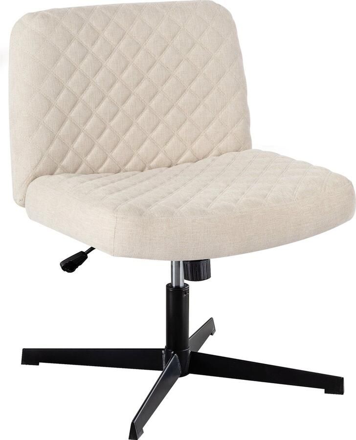 Merax Bureaustoel Zonder Armleuningen – Ergonomische Stoel voor Thuis en Kantoor Brede en Dikke Bekleding 120° Schommelstand Metalen Onderstel In Hoogte Verstelbaar