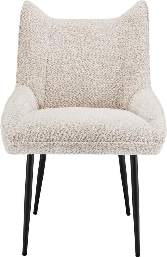 Merax Esszimmerstoelen Set van 6 Loungestoelen met Armleuning Teddy Velours Dikke Kussen Beige - Foto 2