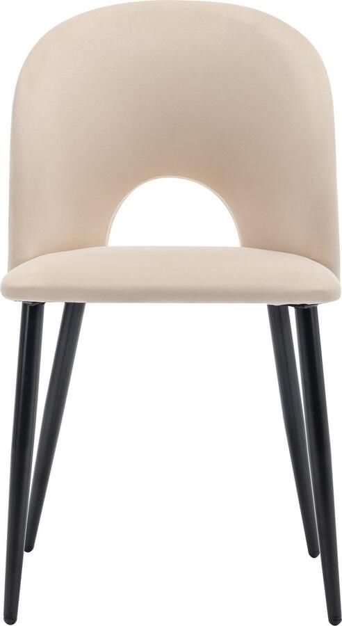 Merax Esszimmerstuhl (4 St) Polsterstuhl Design Stuhl mit Rückenlehne Sitzfläche aus Samt Gestell aus Metall Verstellbare Füße Diamantmuster auf der Rückseite Beige