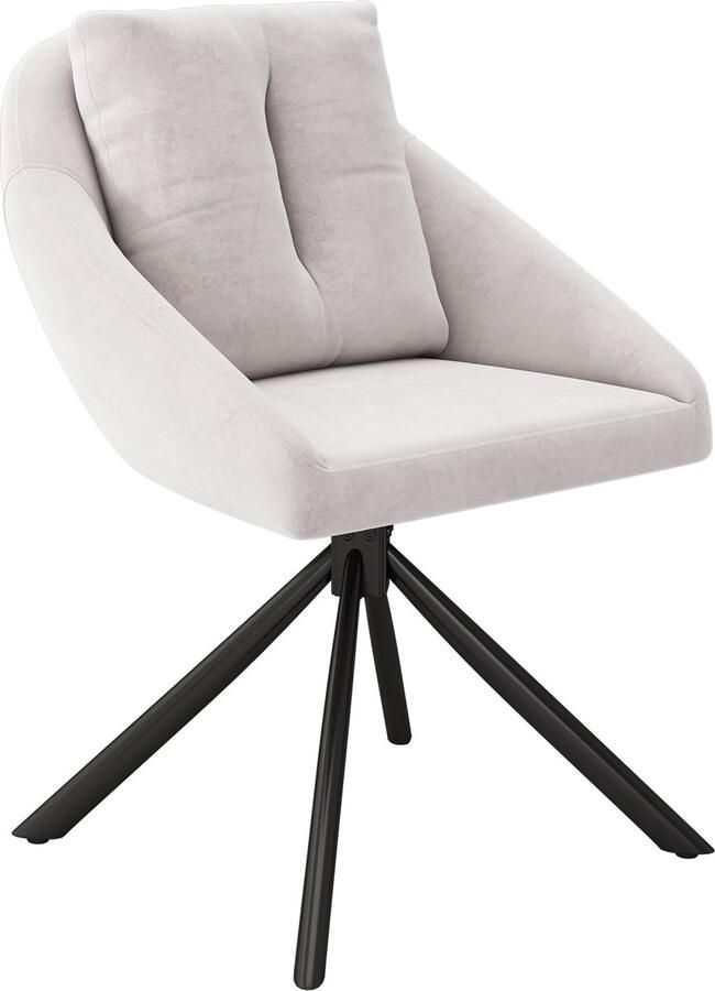 Merax Moderne Fluwelen Eetkamerstoelen Set van 2 – Beige Draaistoelen met Ergonomisch Ontwerp voor Woonkamer en Eetkamer