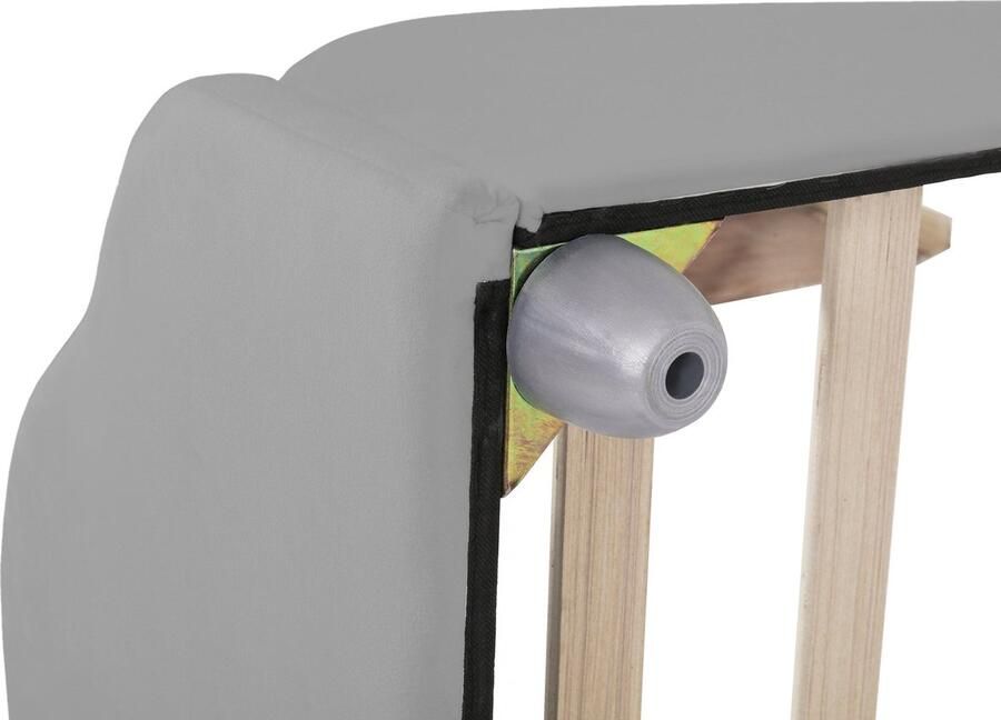 Merax Gestoffeerd Kinderbed 90x200 cm Bed met Hoog Omheind Bedframe Eenpersoonsbed met Wolkvormige Hoofdeinde en Voeteneinde Velvet Grijs - Foto 2