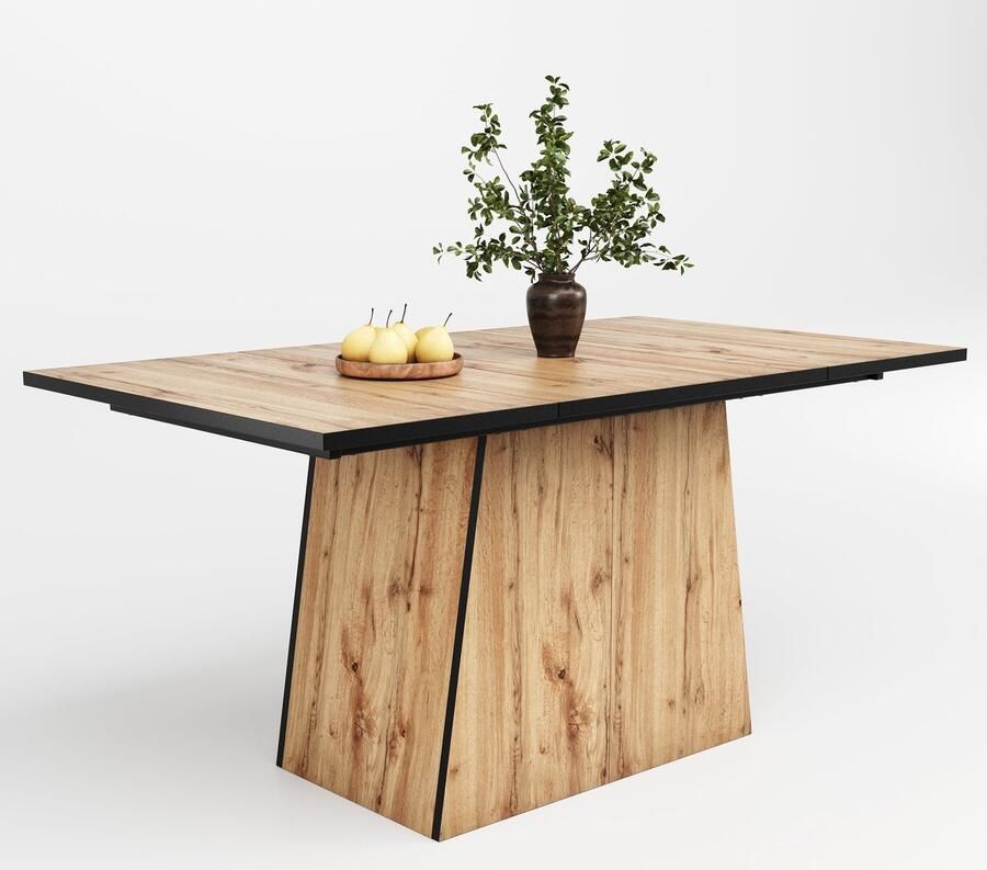Merax Houten Eettafel 138.5x80x75 cm – Moderne Bistrotafel voor 4-6 Personen MDF Tafel voor Keuken Woonkamer en Eetkamer Lichtbruin