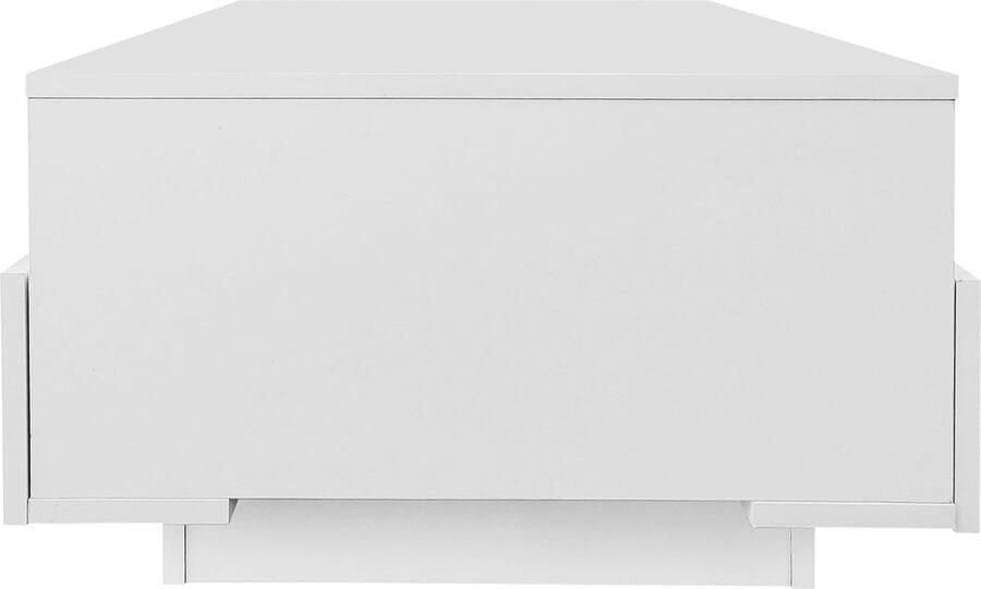 Merax LED Hoogglans Salontafel met 4 Lades Moderne Woonkamertafel met 16 Kleuren LED-verlichting en USB-aansluiting Wit - Foto 2