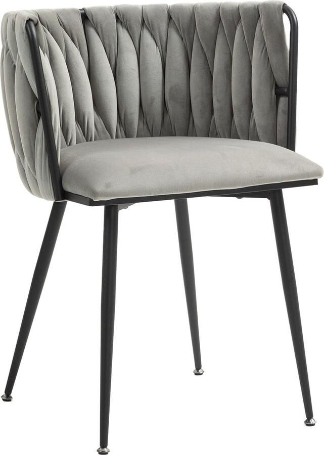 Merax Luxe Fluwelen Eetkamerstoelen Set van 2 – Met Gouden Metalen Poten en Elegant Handgeweven Design voor Eetkamer Woonkamer en Slaapkamer