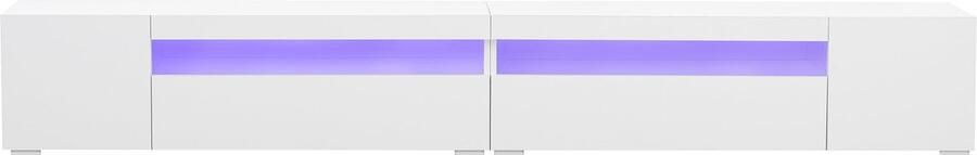 Merax Modern TV Meubel 240 cm – Wit – TV Kast met Variabele LED-Verlichting en Opbergruimte – Geschikt voor TV s tot 49 Inch - Foto 2