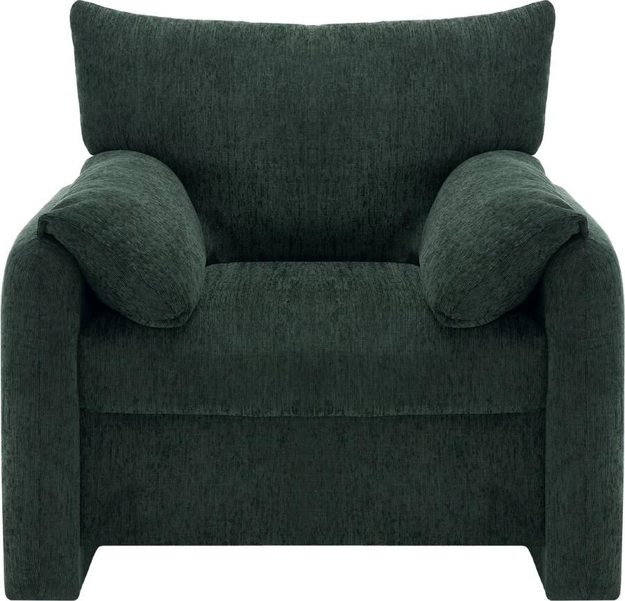 Merax Moderne Design Fauteuil Chenille Stof Olijfgroen