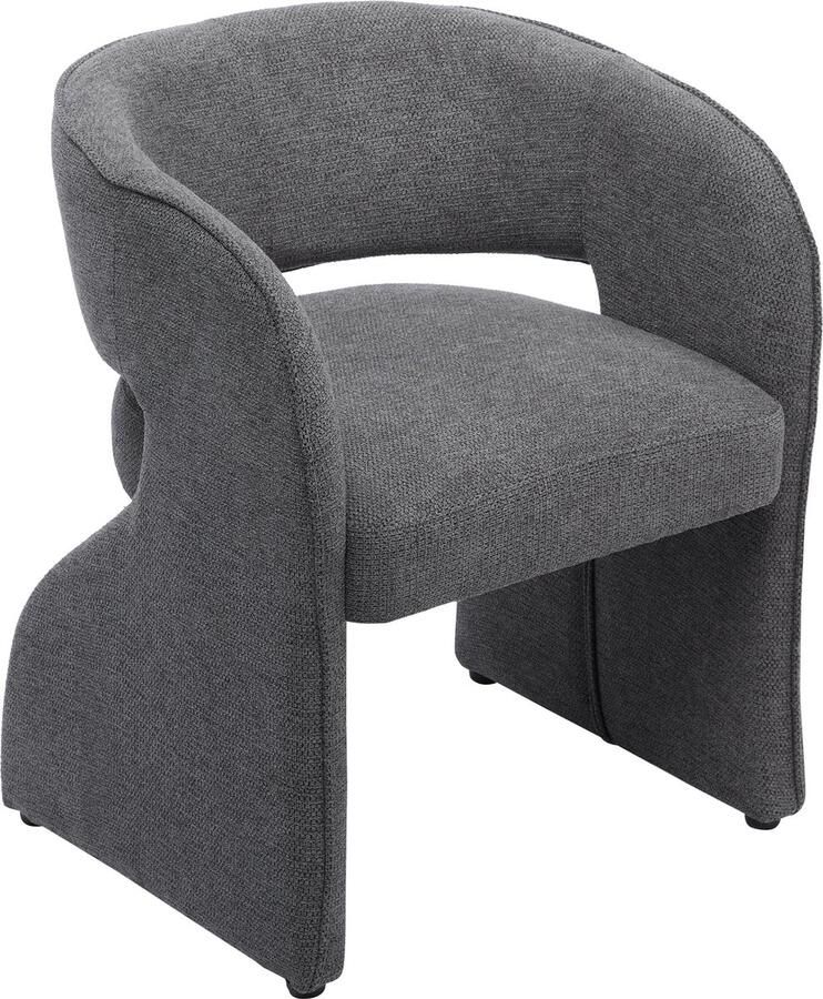 Merax Moderne Fauteuil – Robuuste Constructie – Comfortabele Chenille Bekleding – Grijs – 59×61×75 cm
