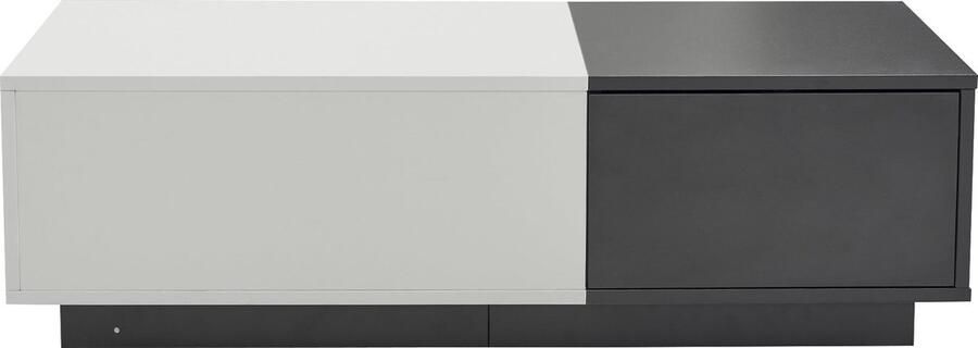 Merax Moderne Grijs Witte Rechteckige Salontafel 100x50x30 cm – Met 2 Drukschubladen en Innovatief Design Tot 45 kg Belastbaar