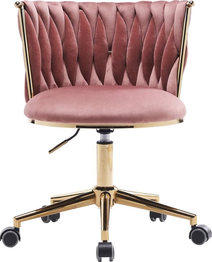 Merax Moderne Verstelbare Bureaustoel Roze Thuis Kantoor- en Ankleedstoel