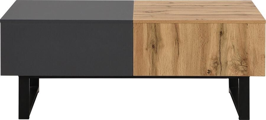 Merax Multifunctionele Modern Verplaatsbare Salontafel met Verborgen Opbergruimte 155 x 55 x 22 cm