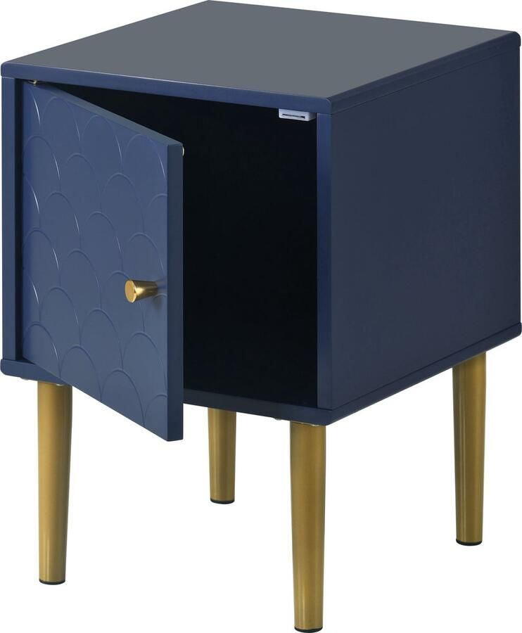 Merax Nachttisch Nachtschrank Beistelltisch Marineblau Sofatisch passend zu jedem Bett & Schlafzimmer H50 B35 T35 cm - Foto 2