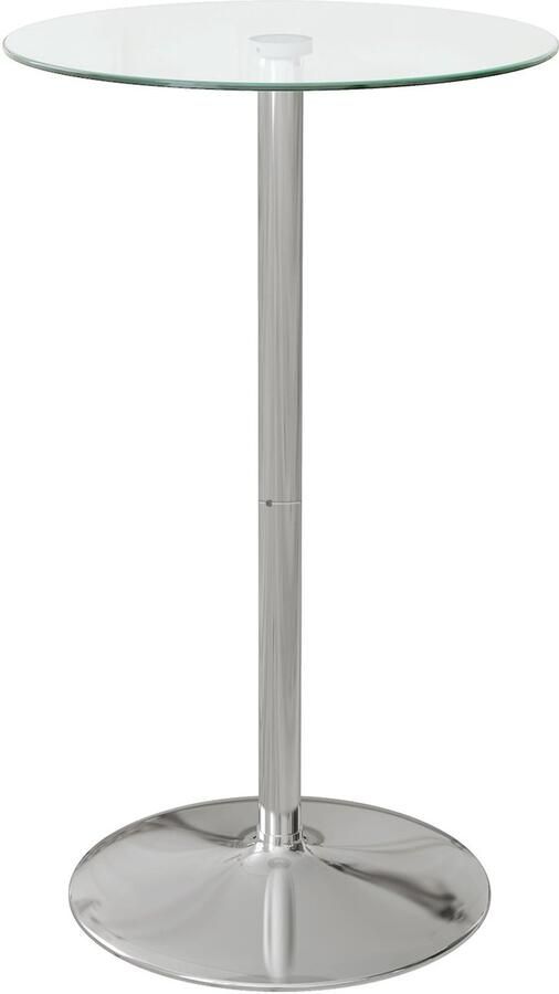 Merax Ronde Bartafel Ø60 cm Statafel Glasblad Zilver Modern Design Voor Keuken En Woonkamer