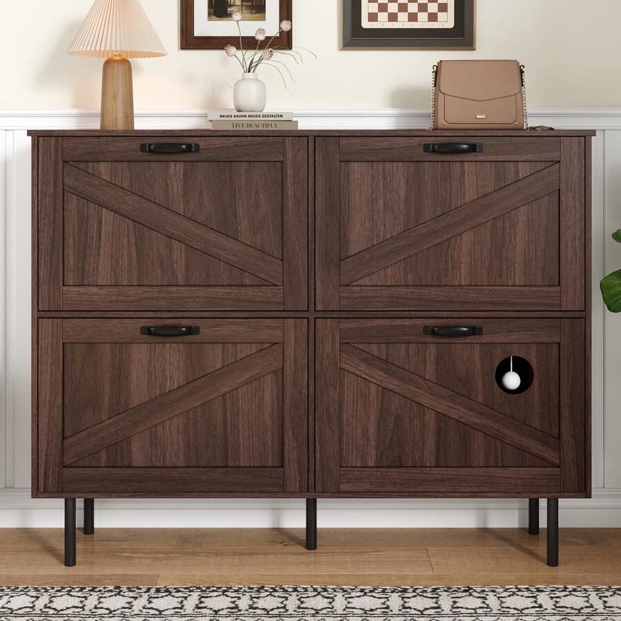 Merax Schoenkast met 3 kleppen inclusief een plankenrek voor dieren speelgoed schoenenrek