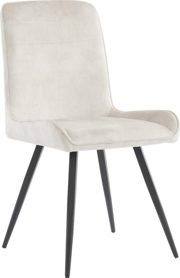 Merax Set van 2 Ergonomische Eetkamerstoelen met Rugleuning – Beige – Ideaal voor Keuken en Woonkamer