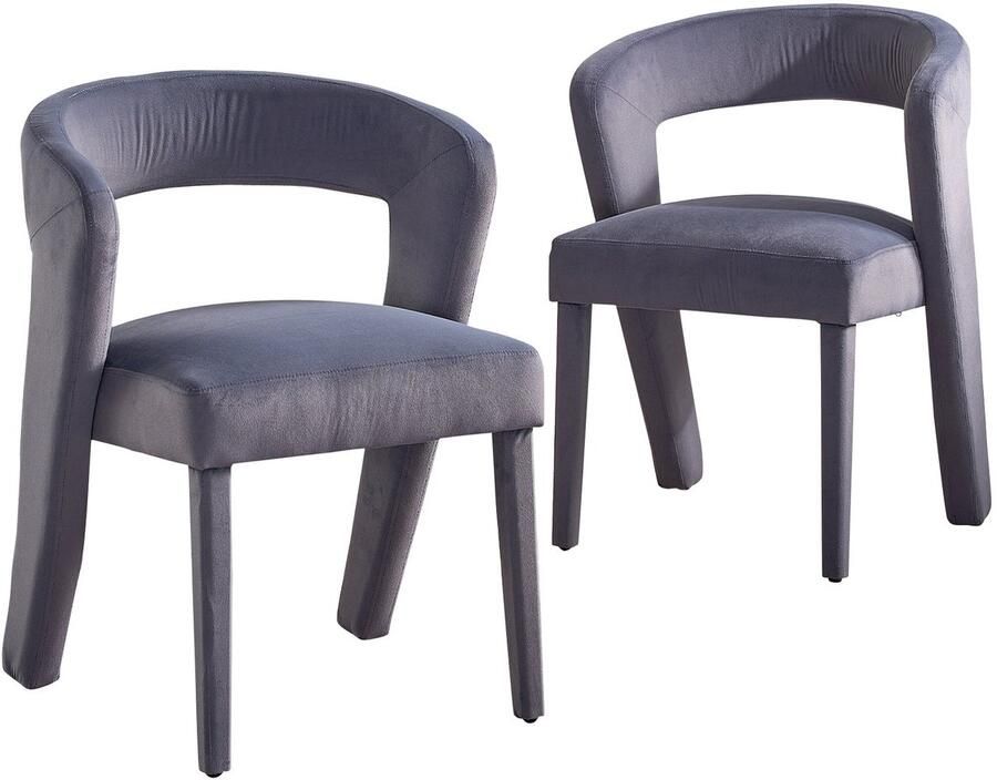 Merax Set van 2 Fauteuils Fluwelen Stof Modern Design 59x60x79 cm Beige