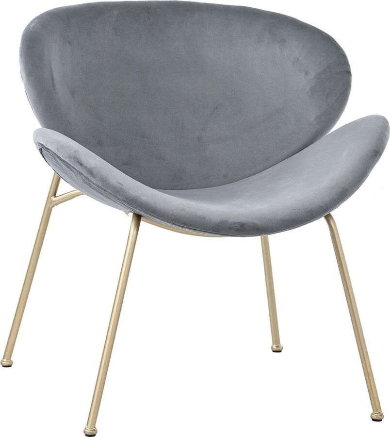 Merax Set van 2 Luxe Fluwelen Eetkamerstoelen met Gouden Metalen Poten – Comfortabele Lounge Stoelen voor Woon en Slaapkamer Grijs - Foto 2