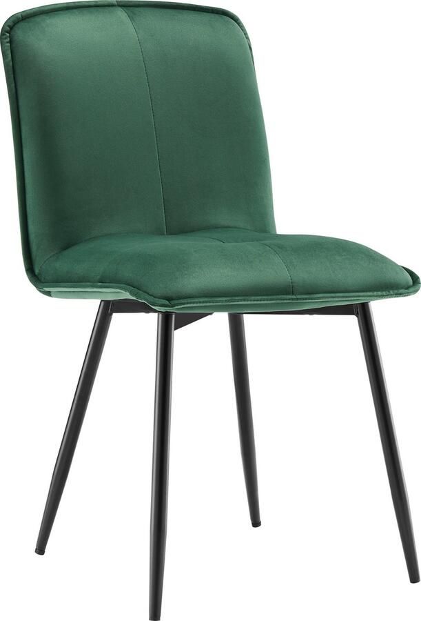 Merax Esszimmerstoelen met Rugleuning (4er-Pack) Ergonomische Keukenstoelen van Velvet in Donkergroen