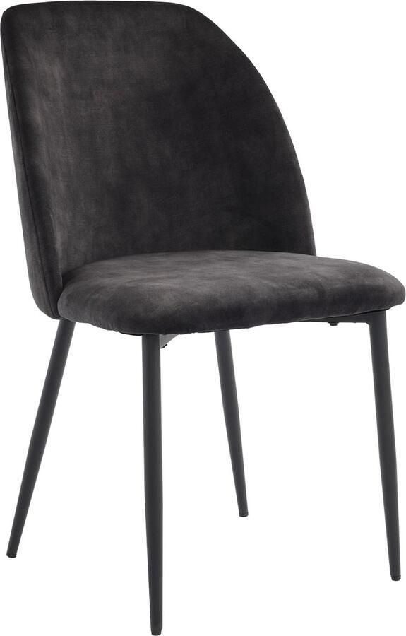 Merax Esszimmerstoelen met Rugleuning Set van 4 Ergonomische Keukenstoelen met Metalen Poten Donkergrijs - Foto 2