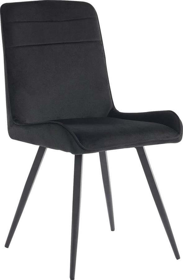 Merax Esszimmerstoelen met Rugleuning (Set van 6) Ergonomische Keukenstoelen van Technisch Weefsel met Metalen Poten Zwart