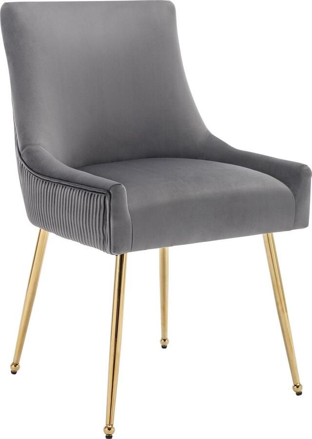 Merax set van 4 eetkamerstoelen Grijs met verticale strepen en moderne loungestijl Comfortabel gestoffeerd design