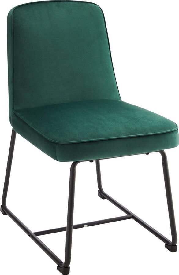 Merax Eetkamerstoelen Set van 6 – Luxe Fluwelen Keukenstoelen met Zwart Metalen Onderstel voor Eetkamer Woonkamer in Groen