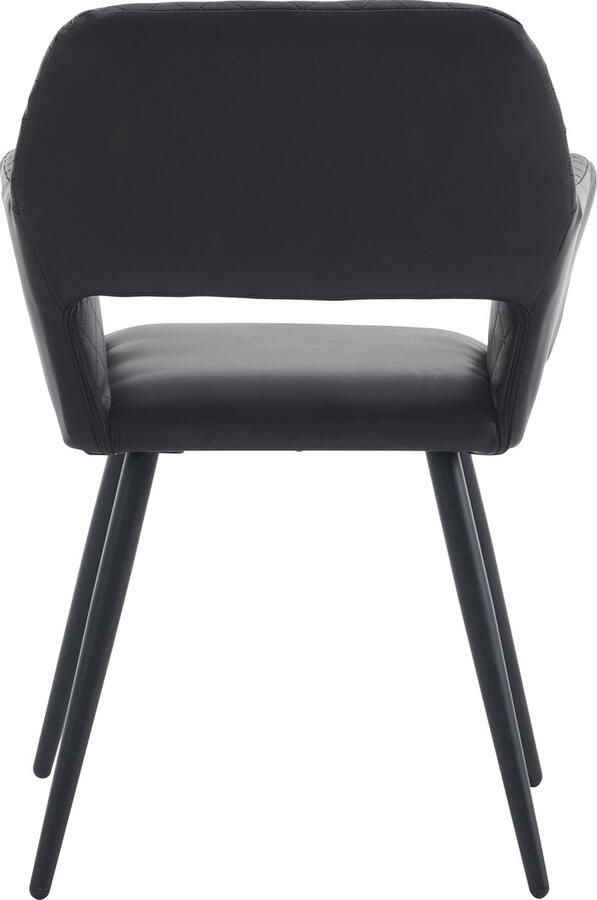 Merax Set van 4 Eetkamerstoelen Kunstleer Keukenstoelen in Modern Design Ergonomische Stoelen Zwart - Foto 2