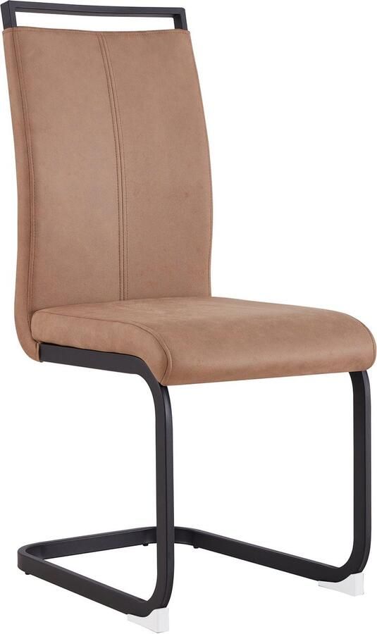 Merax Set van 4 Moderne Eetkamerstoelen – Elegante Waterdichte Stoelen met Hoge Rugleuning van Kunstleder – Bruin - Foto 2