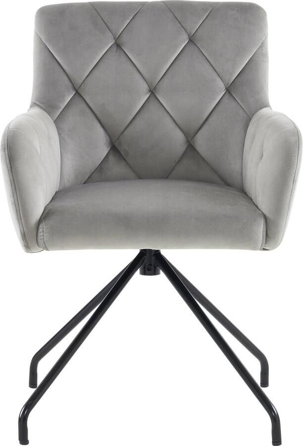 Merax Set van 4 – Moderne Eetkamerstoelen met Ruitpatroon Velvet Stoelen met Metalen Poten Comfortabele Lendensteun Lichtgrijs – Perfect voor Eetkamer Slaapkamer of Werkkamer