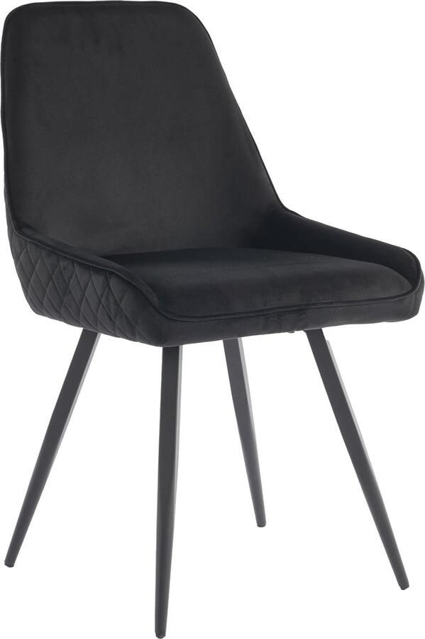 Merax Esszimmerstoelen Set van 4 Ergonomische Keukenstoelen met Rugleuning en Zachte Velvet Bekleding Zwart