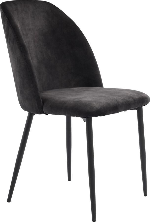 Merax Esszimmerstühle met Rugleuning (Set van 2) Ergonomische Keukenstoelen Donkergrijs Stabiele Metalen Poten - Foto 2