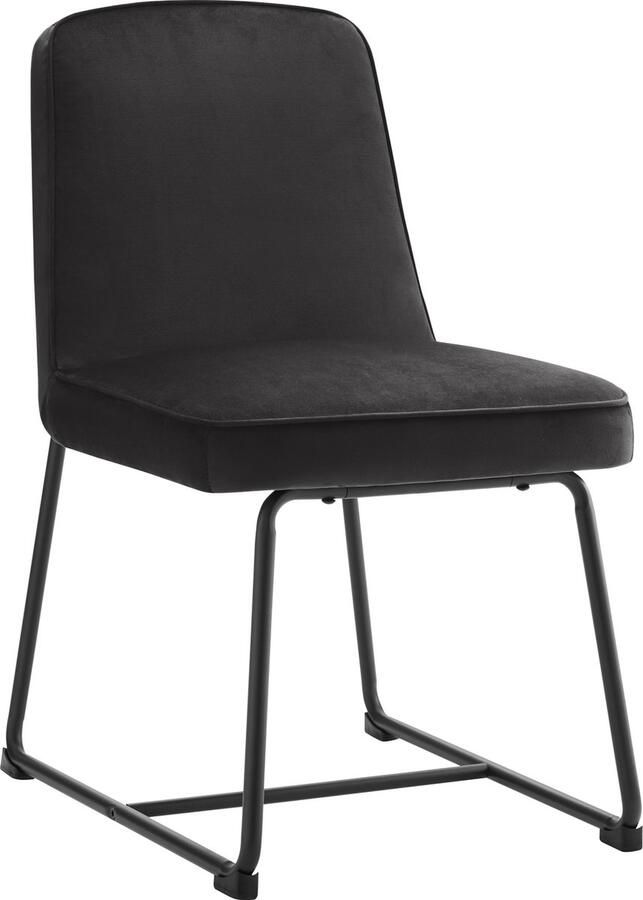 Merax Set van 2 Luxe Velvet Eetkamerstoelen met Zwart Metaal Onderstel Ergonomisch en Comfortabel voor Eetkamer Woonkamer - Foto 2