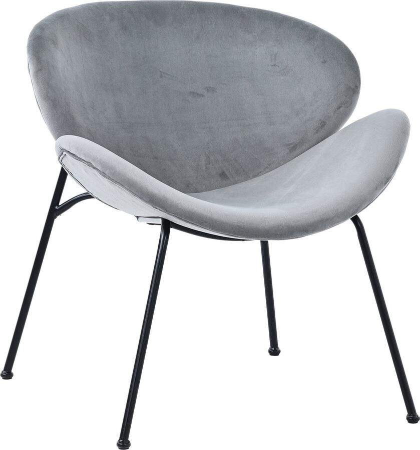 Merax Luxe Fluwelen Eetkamerstoelen Set van 6 Comfortabele Lounge Stoelen met Zwarte Metalen Poten Ideaal voor Woonkamer en Slaapkamer in Grijs - Foto 2