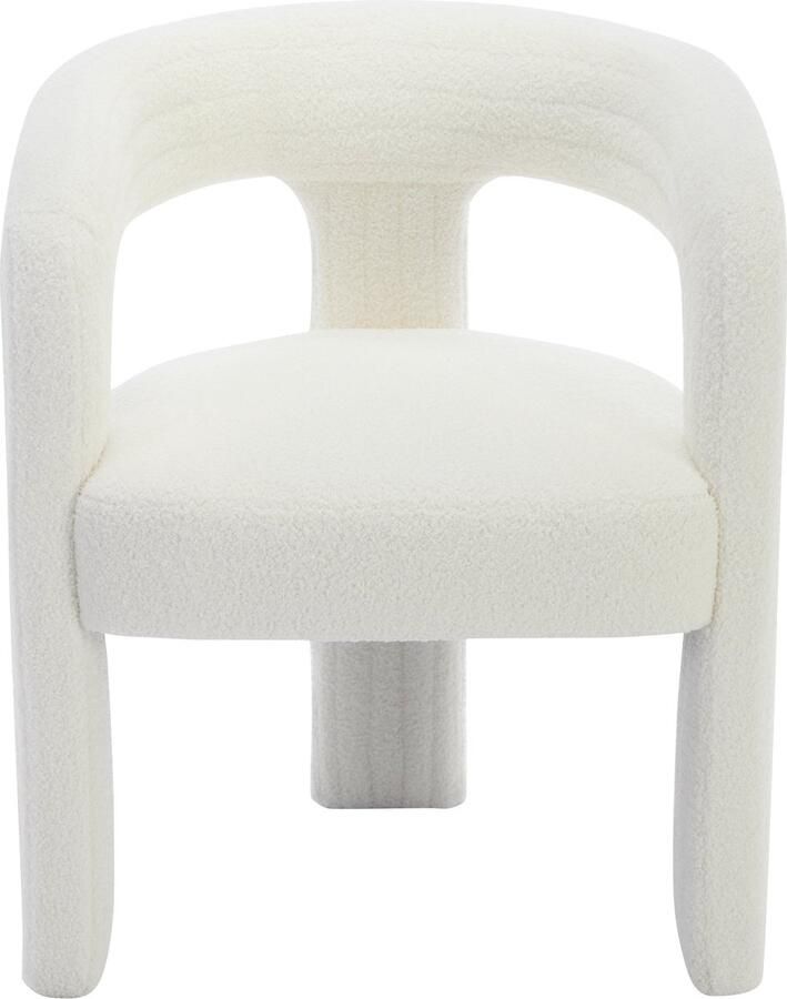 Merax Teddy Fauteuil Comfortabel Accentstoel van Sherpa Stof Loungestoel Wit