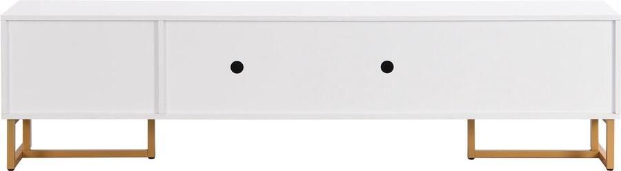 Merax TV-Schrank met Gestructureerde Deuren Schubladen en Gouden Accenten Modern TV-meubel voor TV's tot 79 Inch - Foto 2