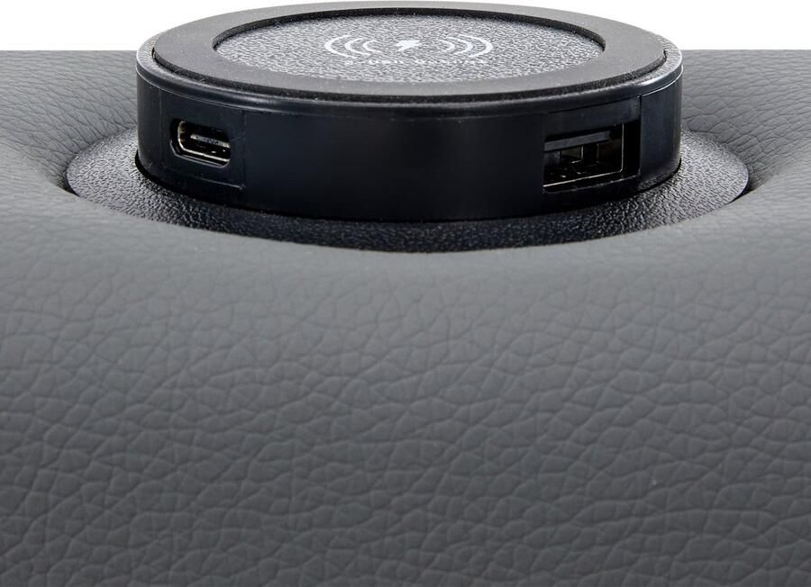 Merax Polsterbett 140 x 200 cm mit USB-Anschluss (unterstützt kabelloses und kabelgebundenes Laden) mit LED-Beleuchtung und Stauraum ohne Matratze PU-Litschi-Muster Grau[OLD SKU:3252978AAG] - Foto 3