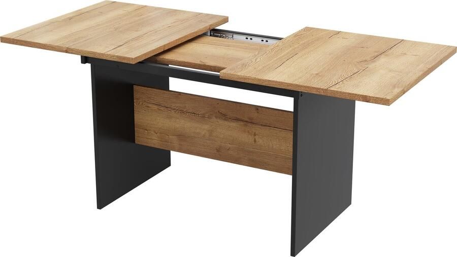 Merax Uitschuifbare Eettafel 140 180x80 cm – Geschikt voor 4-6 Personen Houtlook Minimalistisch Design