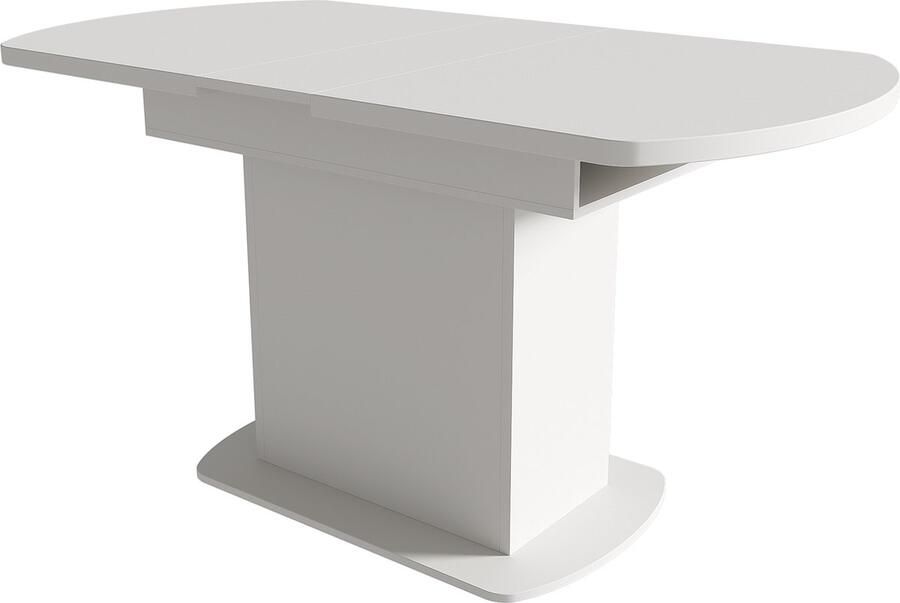 Merax Uitschuifbare Ovale Eettafel met Opbergruimte L110 130xB70xH75 cm Multifunctionele Tafel Modern Minimalistisch Design Wit met Gouden Handgreep