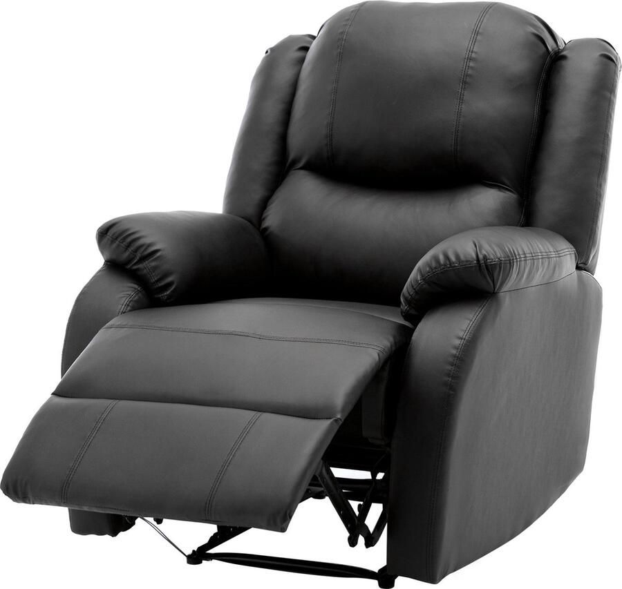 Merax Verstelbaar Relaxfauteuil Relax Stoel Kunstleer Leder Leer Relaxstoel Zwart