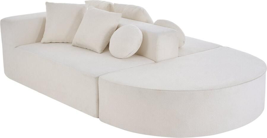 Merax Wit Modulair Cloud Sofa – Modern 5-Zits Zithoekbank voor Woonkamer en Slaapkamer – Chenille Stof – Volledig Schuim – Geen Montage